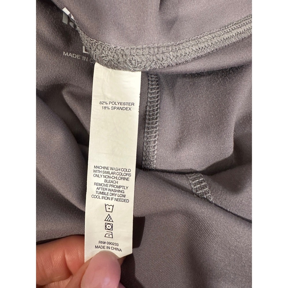 PAC 1980 Women Charcoal Gray Fold Over Waist Flare Yoga Pants Large Activewear - Picture 9 of 9